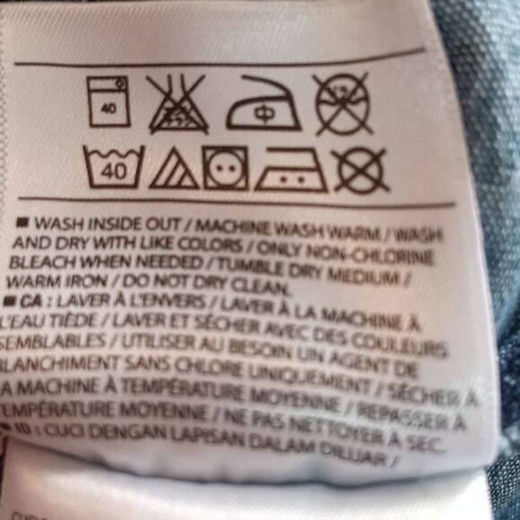 Old Navy Blue Polka Dot longsleeve button-down Blouse western, beach sz L - Picture 11 of 12